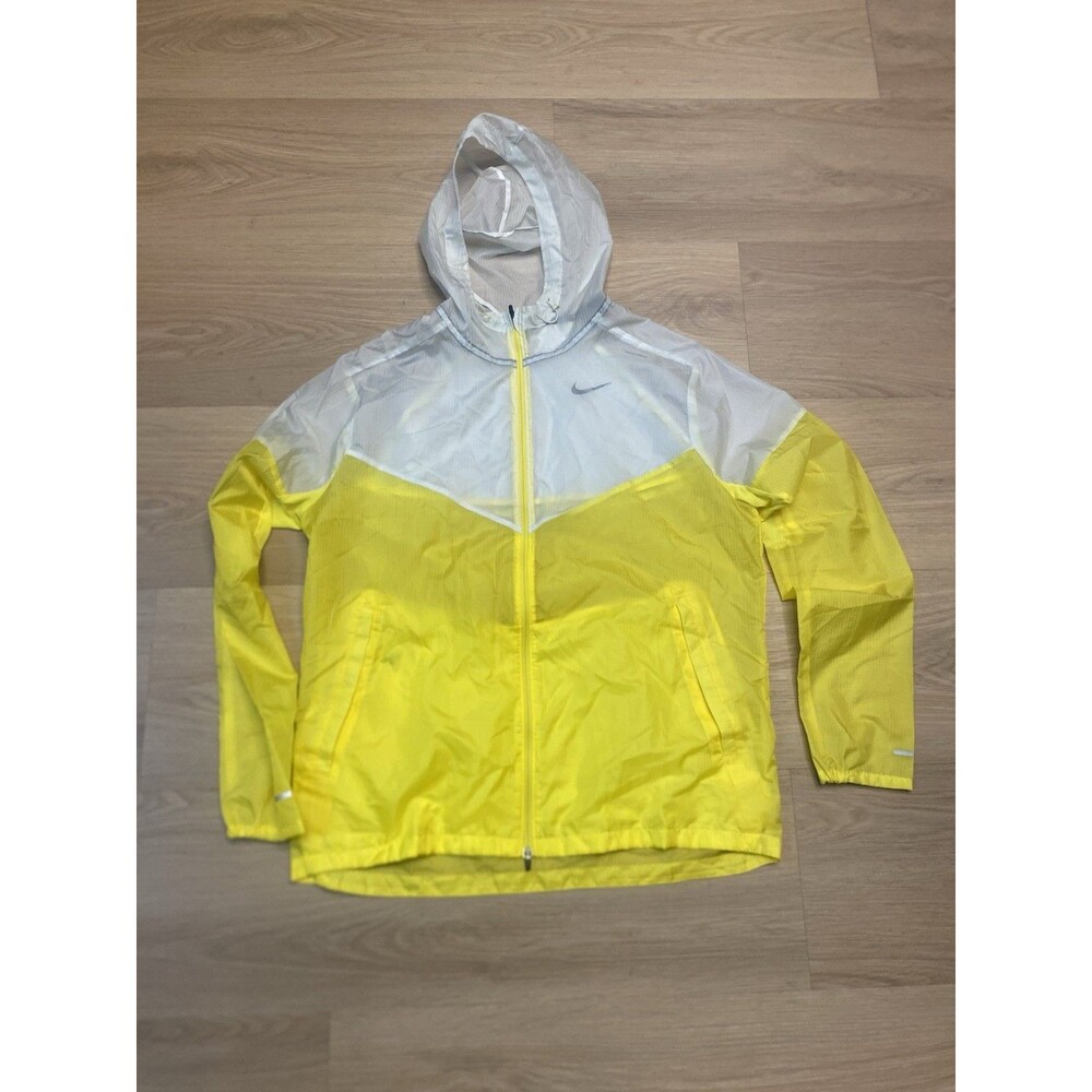 Nike Running Lightweight Reflective Jacket Yellow And White Size Medium